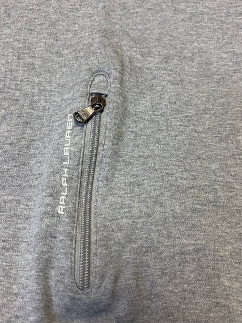 Polo Ralph Lauren Zip Sweatshirt Mens Medium Gray Mock Neck Logo Jacket Casual - Picture 6 of 13